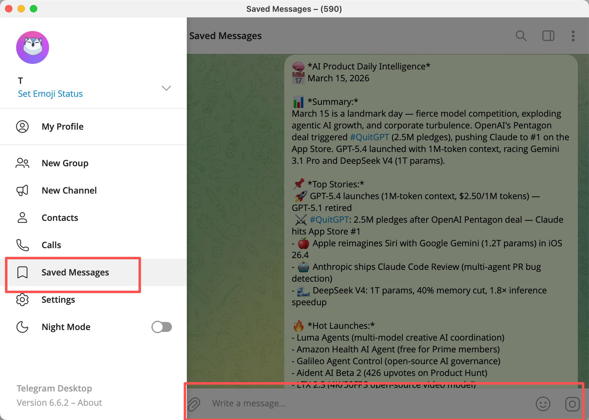OpenLoomi Telegram Chat